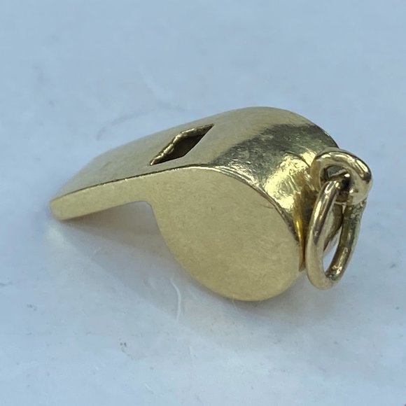 14K yellow gold whistle charm pendant 3.5gm JR7783 - Picture 1 of 8